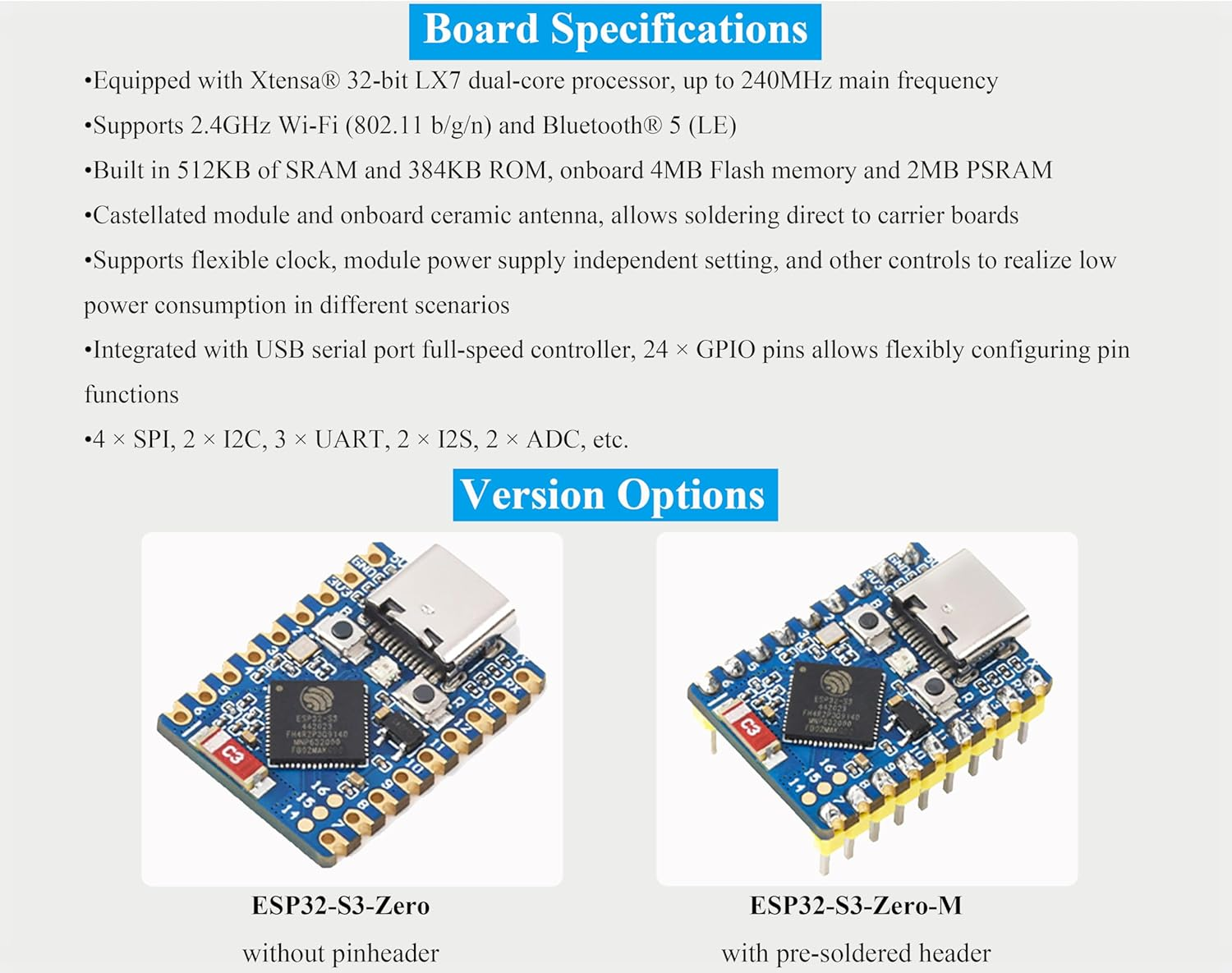 ESP32-S3 Mini Development Board, Based on ESP32-S3FH4R2 Dual-Core Processor, 240Mhz Running Frequency, Support 2.4Ghz Wi-Fi & Bluetooth 5, Onboard 4MB Flash Memory/2Mb PSRAM-(3PCS) image number 2