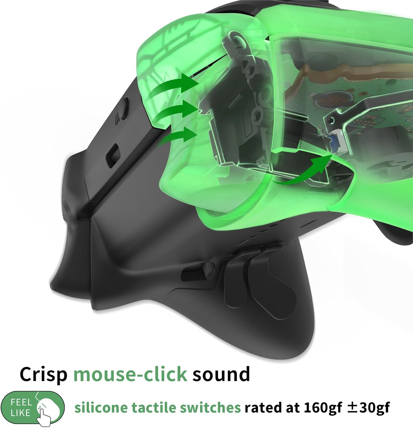 Extremerate Clicky Hair Trigger Stop Kit for Xbox Elite Series 2 Controller Shoulder Buttons, Ergonomic Tactile Switches LT RT Mouse Clicky Kit for Xbox Elite Series 2 Core Controller (Model 1797) image number 3