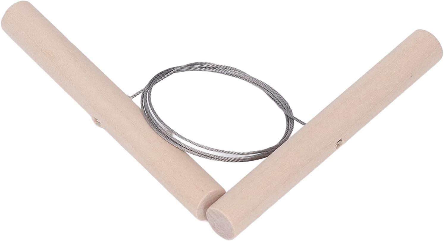 Clay Cutter, 5 Pcs Stainless Steel Wire Cutting Pottery Tools with Double Wooden Handle, Portable Wire Clay Cutter, Cut off Tools for Clay, Ceramic, Art Sculpture, Cheese, Dough image number 4
