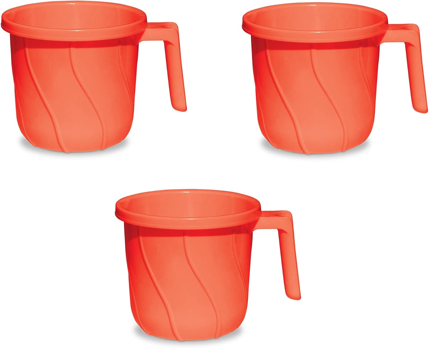 Premium BPA Free Plastic Mugs for Bathroom, Bath Mug, Stripes Design Bathing Mugs Dabba Camping Mug, 50 Ounce Capacity (Pink, 2) - 1, Red image number 6