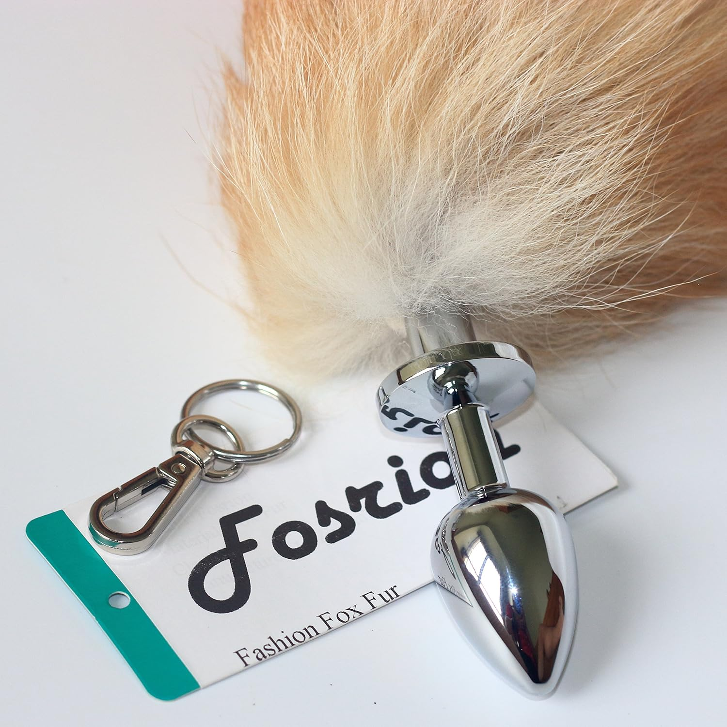 Ethical Luxury Danish Fox Tail Anal Plug: Elegance & Comfort in Stainless Steel (Orange, Small Plug) image number 6