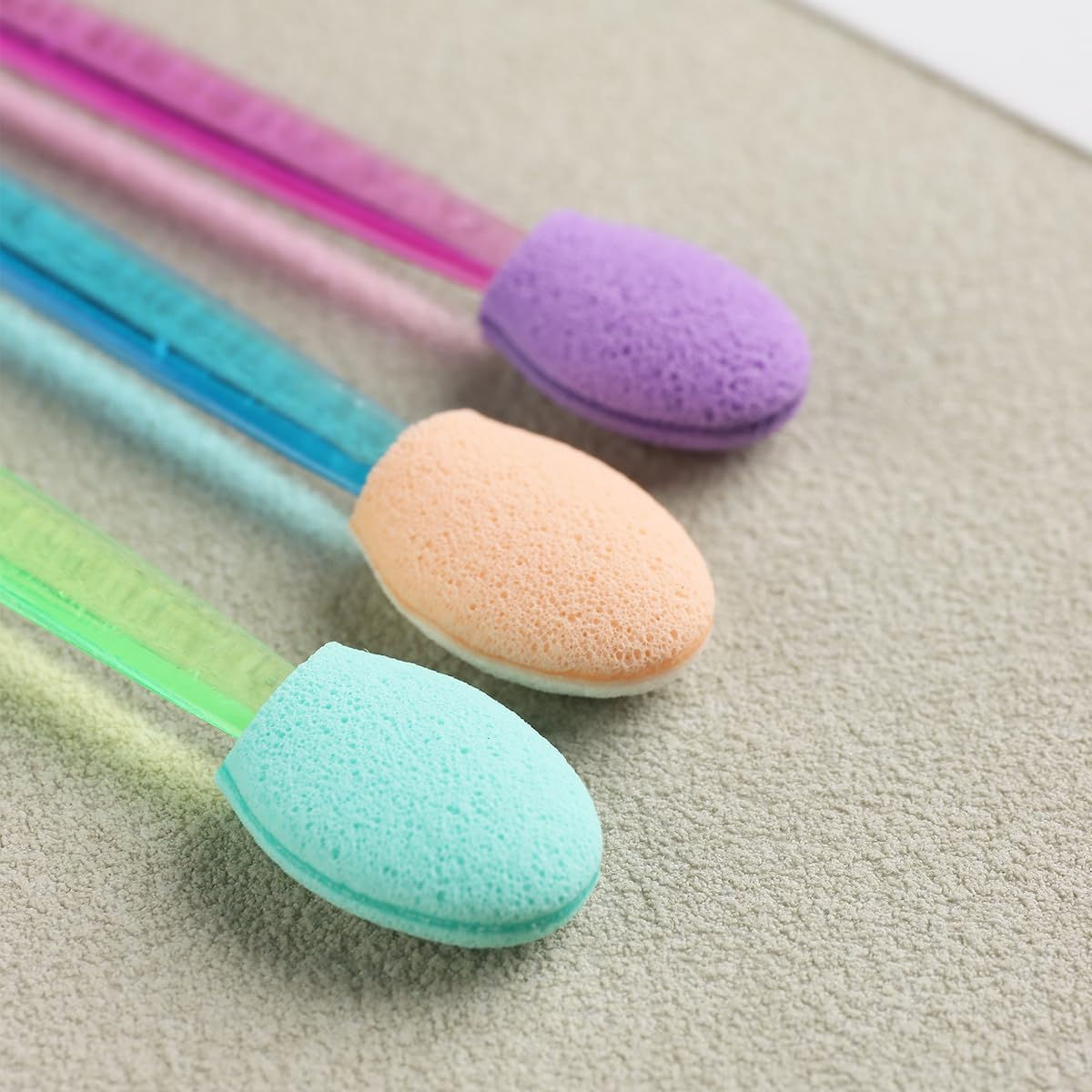 Fcozpjk 50PCS Chrome Nail Powder Applicator Brushes, Disposable Eyeshadow Applicator with Acrylic Storage Box, Nail Glitter Powder Pigment Pen Brush, Nail Art Applicator Tools - Black-100Pcs image number 6