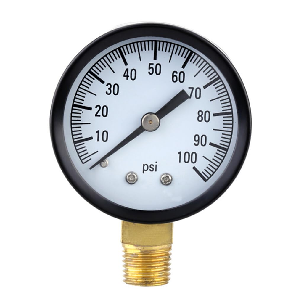 0-100PSI 1/4'' Well Pump Pool Spa Filter Water Pressure Gauge Brass Socket Connection