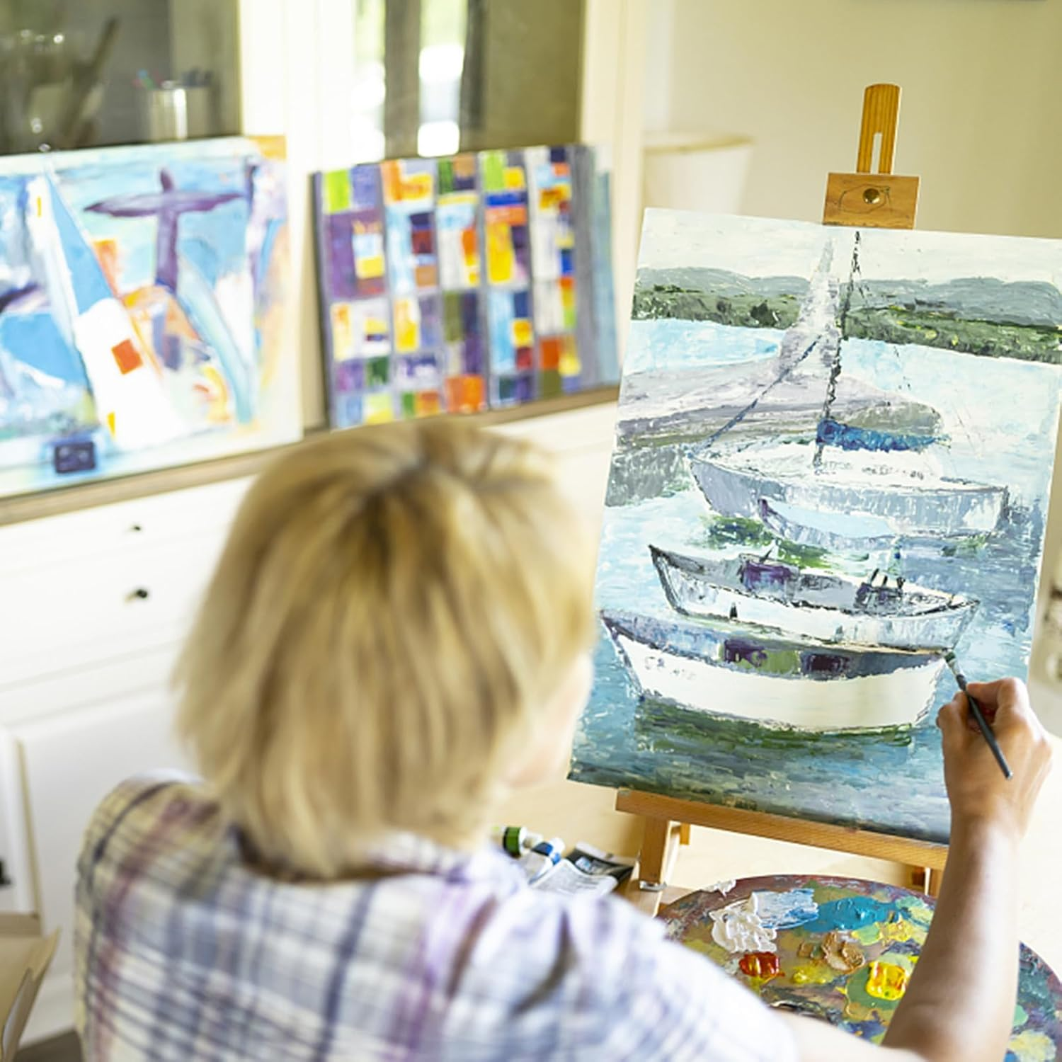 ESRICH Canvas Boards for Painting 8X10In,56 Pack Bluk Canvases for Painting - 100% Cotton Canvas Panels for Oil, Acrylic & Watercolor Painting. image number 6