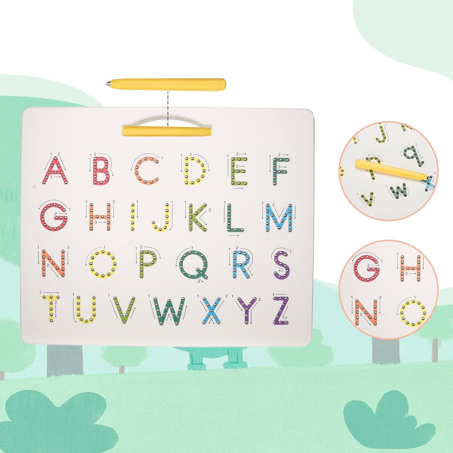 JOTO Magnetic ABC Letters Practicing Board for Toddlers, Educational Toy with Stylus Pen, Learning to Read and Writing Alphabet Play Tablet A-Z for Boys Girls