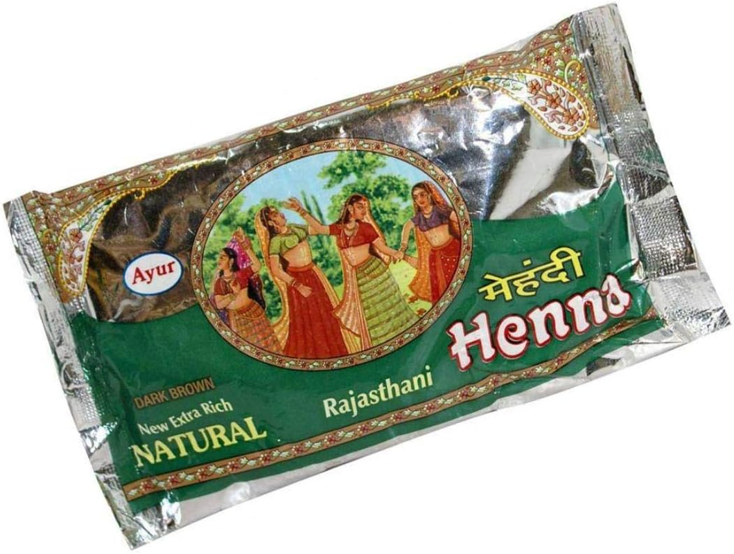 Ayur Herbal Rajasthani Henna Mehndi Powder (Dark Brown) (Pack of 1) 150Gm image number 4