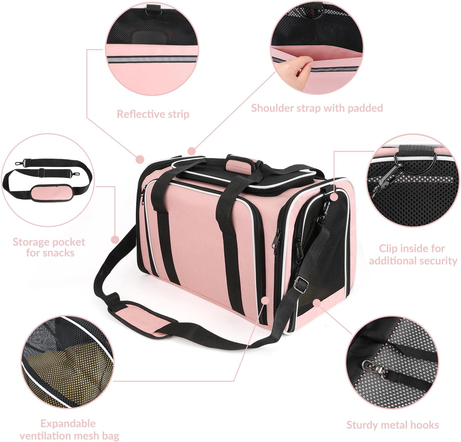 Slowton Cat Carrier - Expandable Pet Travel Carrier - Foldable Cat Carrier with Fleece Pad for Cats Dogs Other Animals image number 3