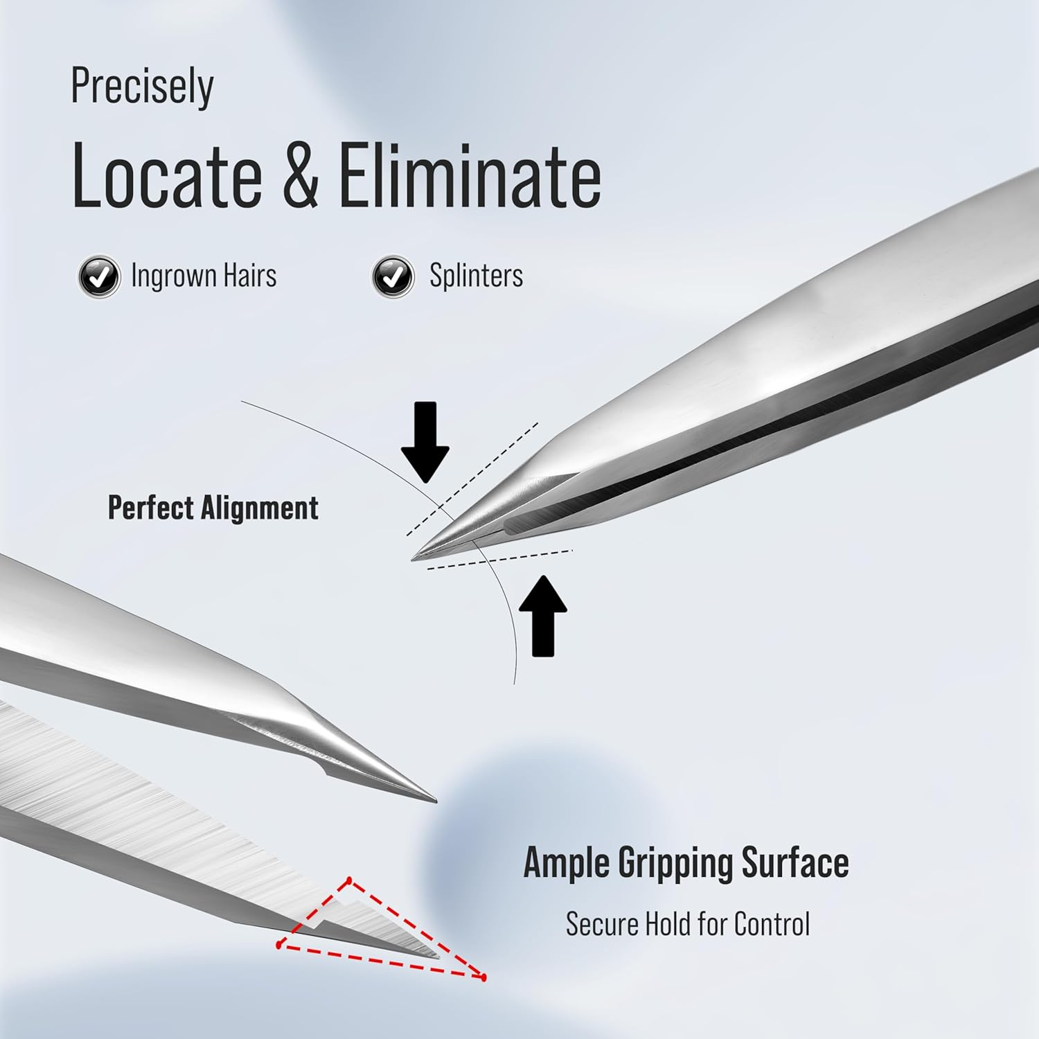 DUROX Ingrown Hair Tweezers &mdash; Pointed Tweezers for Ingrown Hair Removal, Fine-Tip Splinter Remover with Sharp and Pointy Needlepoint Tips image number 4