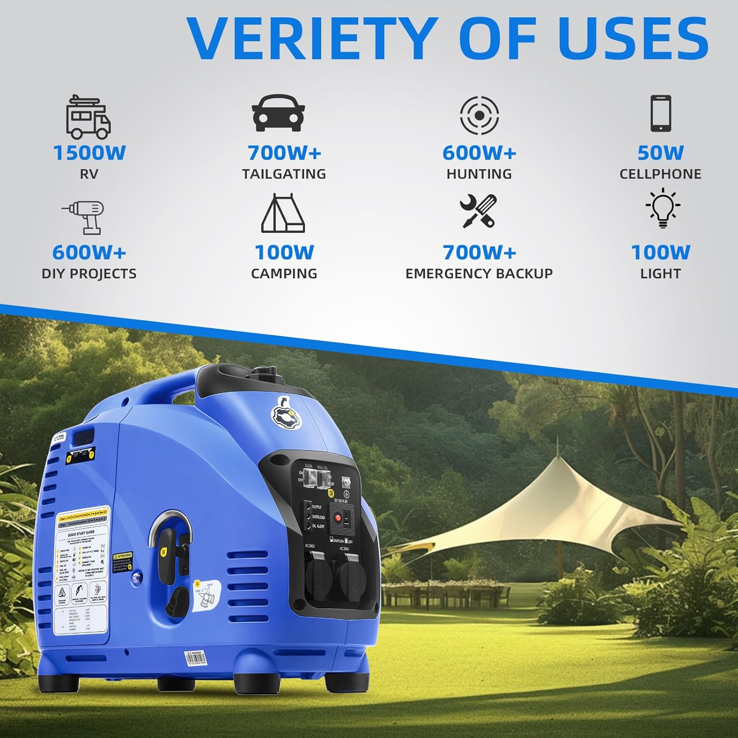 GENTRAX 3.5KW Portable Inverter Generator with Euro 5 Certified Pure Sine Wave Petrol for Camping, RV, and Emergency Power Quiet and Efficient Outdoor Power Supply
