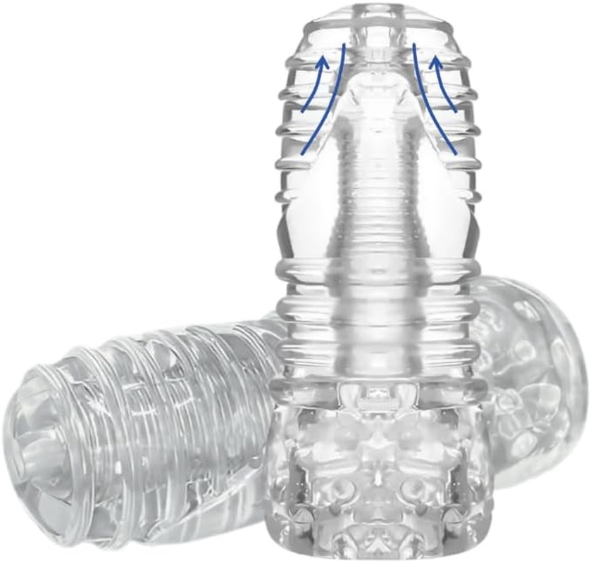 ZERKOR Transparent Male Masturbator &ndash; Manual, TPE, Dual-Ended, Soft, Realistic Textured Pussy Ass Masturbating Stroker, Masturbation Cup Sex Toy for Straight Gay Men, Blowjob and Fuck image number 5