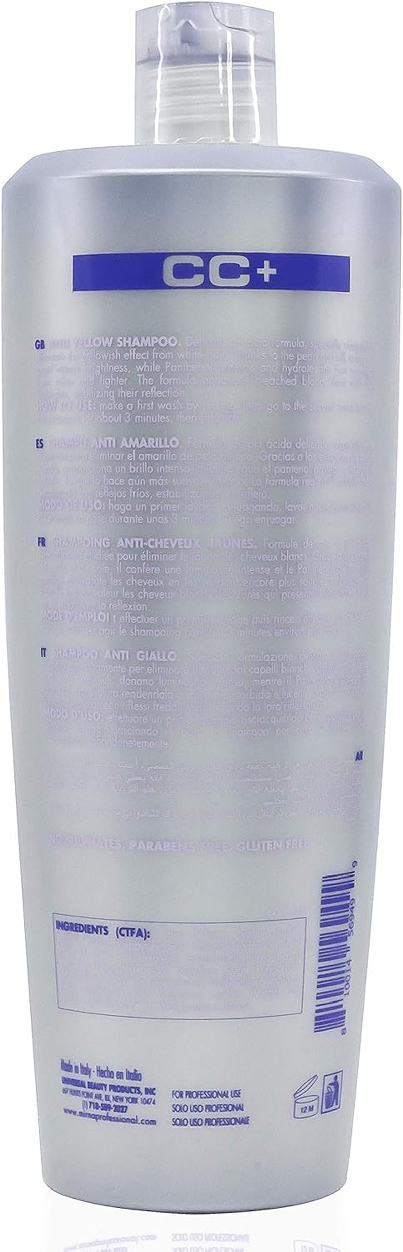 Mirna Professional anti Yellow Color Care Shampoo. Delicate Ph Acid Formula, Also Contains Vitamin F, Provitamin B5 Panthenol, Silk and Pearl Extracts. Enriched with Blueberry Extract. 1000Ml / 33.8Oz image number 3