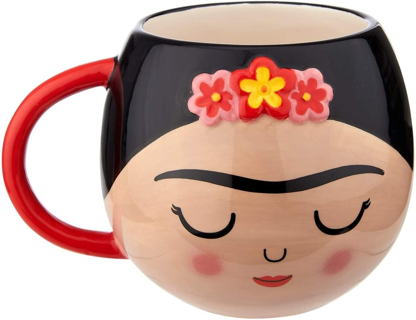 Sass & Belle Frida Moulded Pink Ceramic Artistic Mug 13.5 X 13.5Cm 400Ml