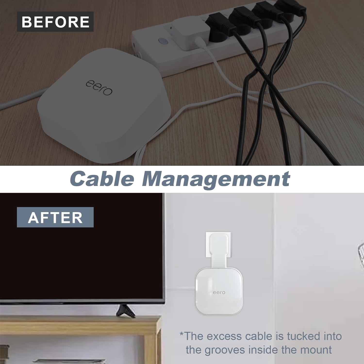 Outlet Wall Mount for Eero 7, Stand Bracket Holder Compatible with Eero 7 Dual-Band Mesh Wi-Fi 7 Router Extender, No Messy Wires, Space Saving(3 Pack) image number 6