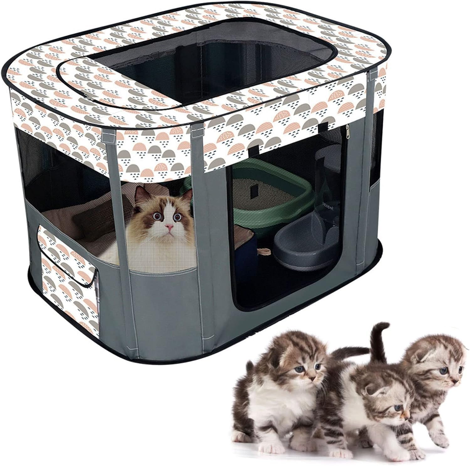 LMSNE Portable Pet Playpen for Dog/Cat/Puppy Exercise Kennel Dogs Cats Indoor/Outdoor,Waterproof&Breathable, Indoor Outdoor Travel Camping Use. image number 1