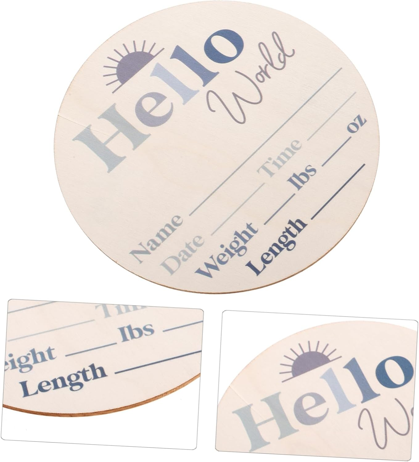 Sosoport Wooden Baby Milestone Discs Newborn Name Sign Baby Announcement Sign Monthly Growth Record Photo Props for Newborns Shower Decorations image number 4