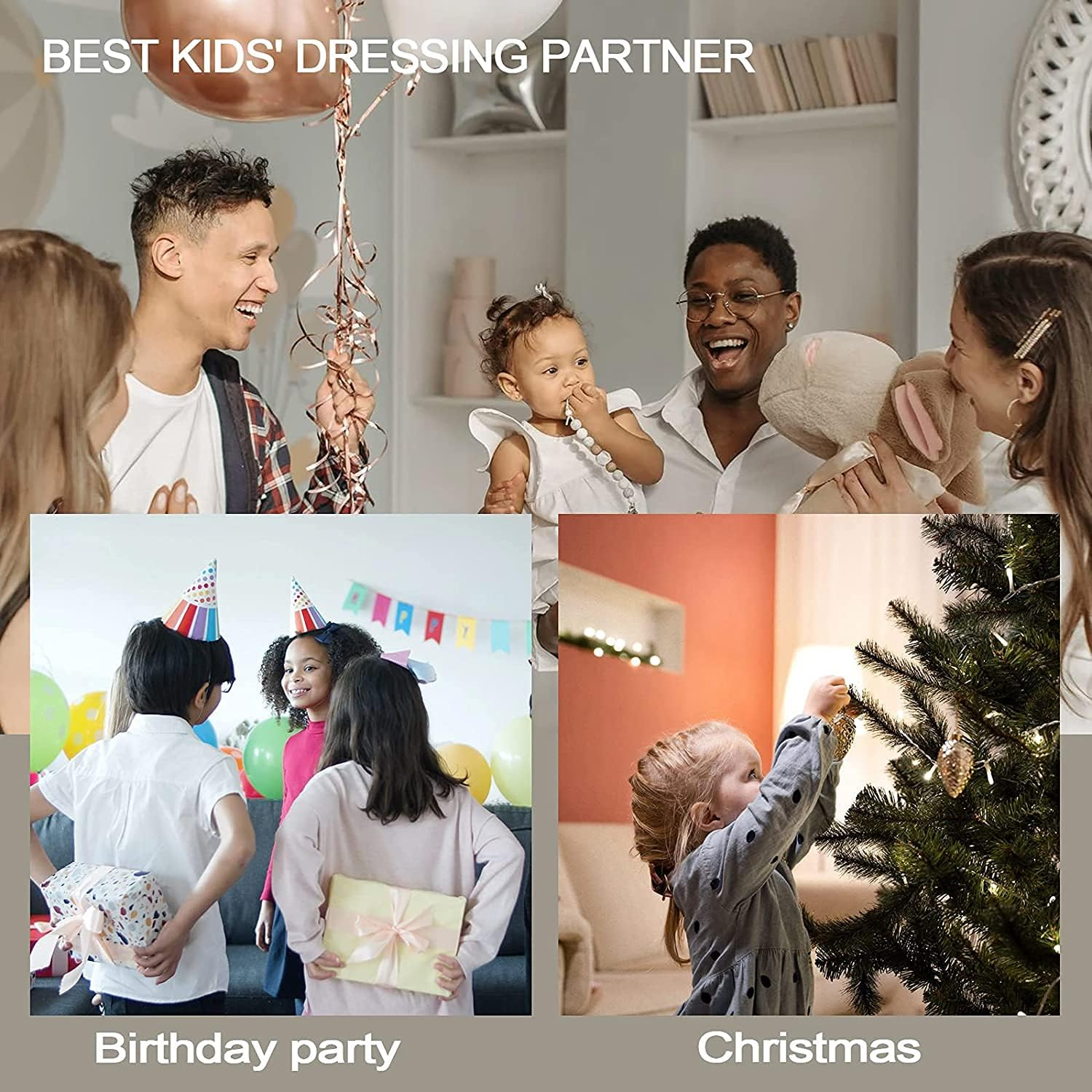 Allstarry 72 Pieces 3 Packs Press-On Nails Pre-Glued Full Cover Glitter Gradient Color for Kids Little Girls Nail Art Decoration - Cute Kitten image number 3