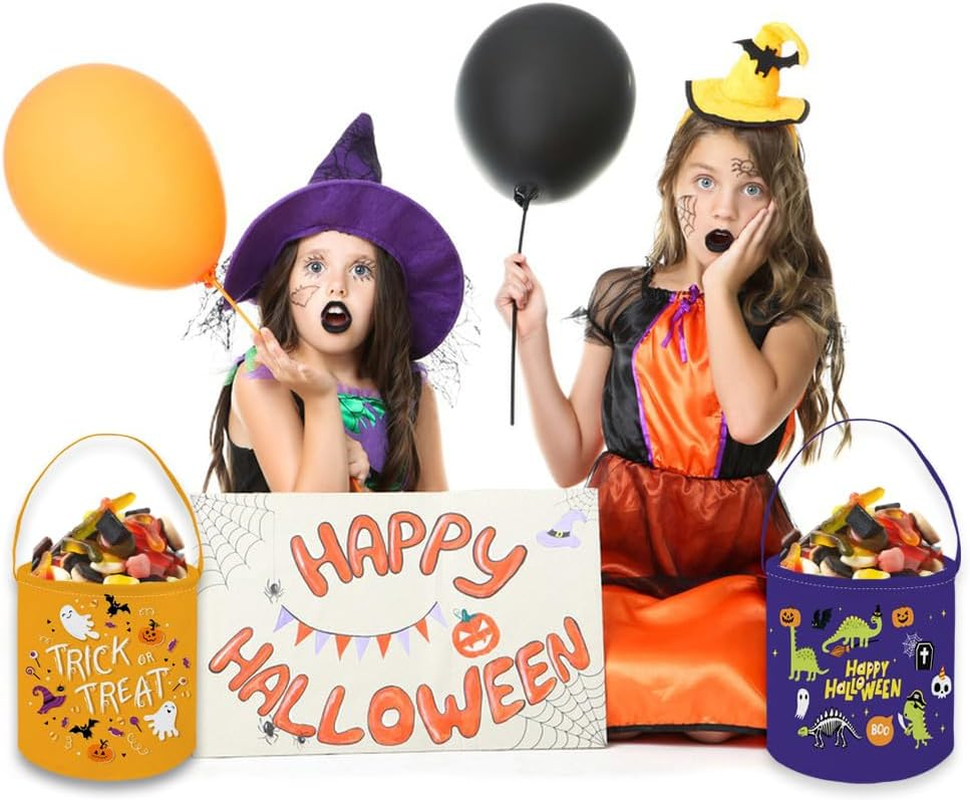 ESSME Halloween Bucket, Trick or Treat Buckets for Halloweens Party Supplies, Candy Buckets, Kids Bucket for Girls and Boys.(Halloween Dinosaurs) - Ghost image number 5