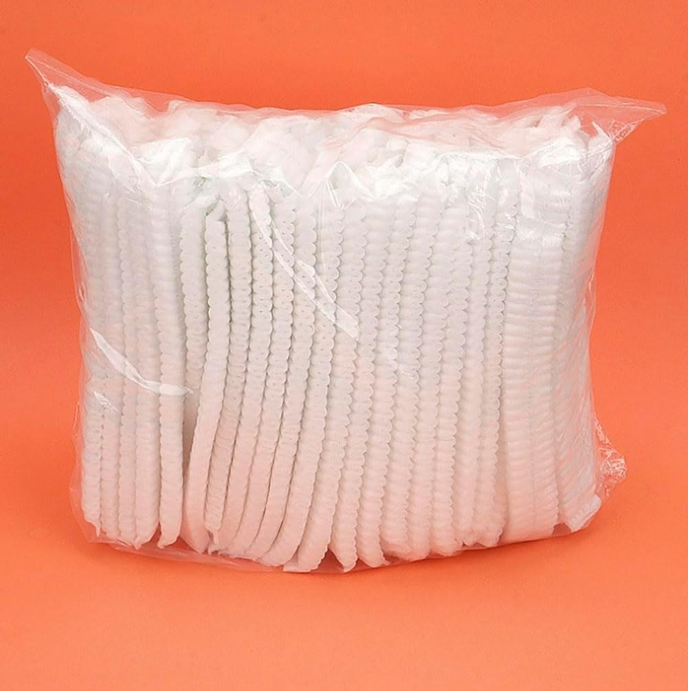 Disposable Hair Net, Elastic Non-Woven Bouffant Caps, Soft and Breathable Head Cover for Shower, Food Service, Kitchen, Hospital 100-Piece image number 5
