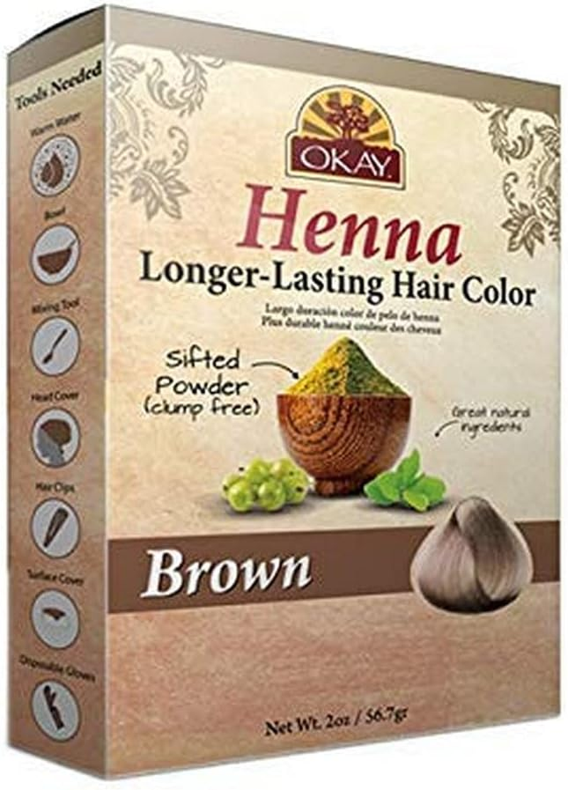 OKAY Pure Naturals OKAY Pure Naturals Longer Lasting Henna Color Brown, 56.7 Grams,