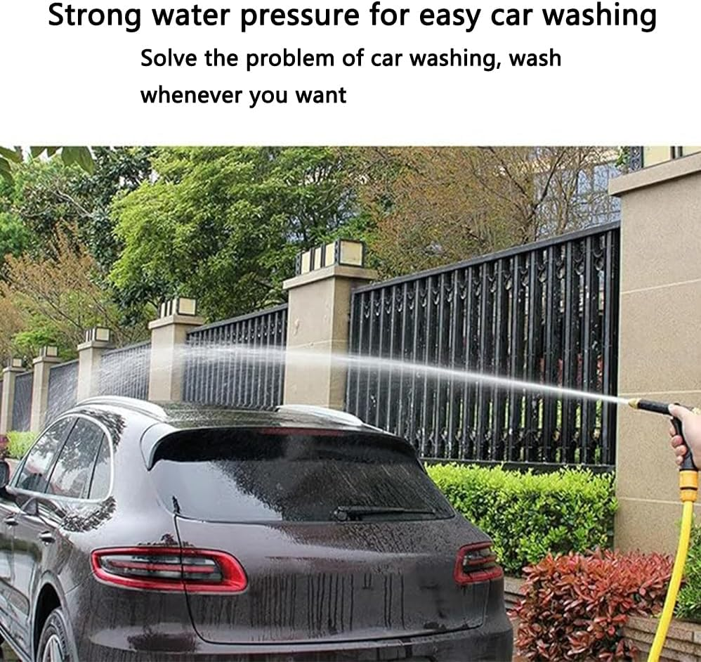 15M High Pressure Home Car Wash Water Gun Water Hose Hose Garden Telescopic Cleaning Watering Sprinkler Set Generic, Car Wash Hose, for Watering Tender Shoot Flower, Moisting and Cooling Air,Yellow image number 1