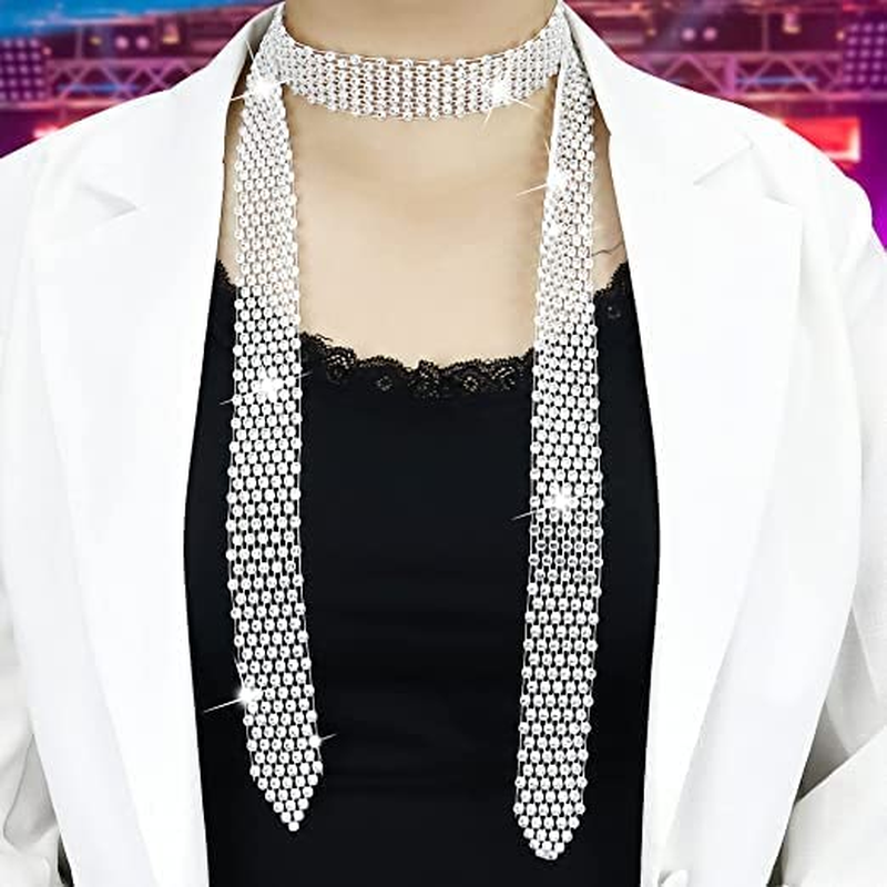 4 Pcs 1970S Disco Costume Set - Accessories, Bling Sunglasses, Long Scarf, Earrings - 70S Women'S Jewellery Sets for Party, Fancy Dress Kit, Retro Cosplay Outfits image number 6