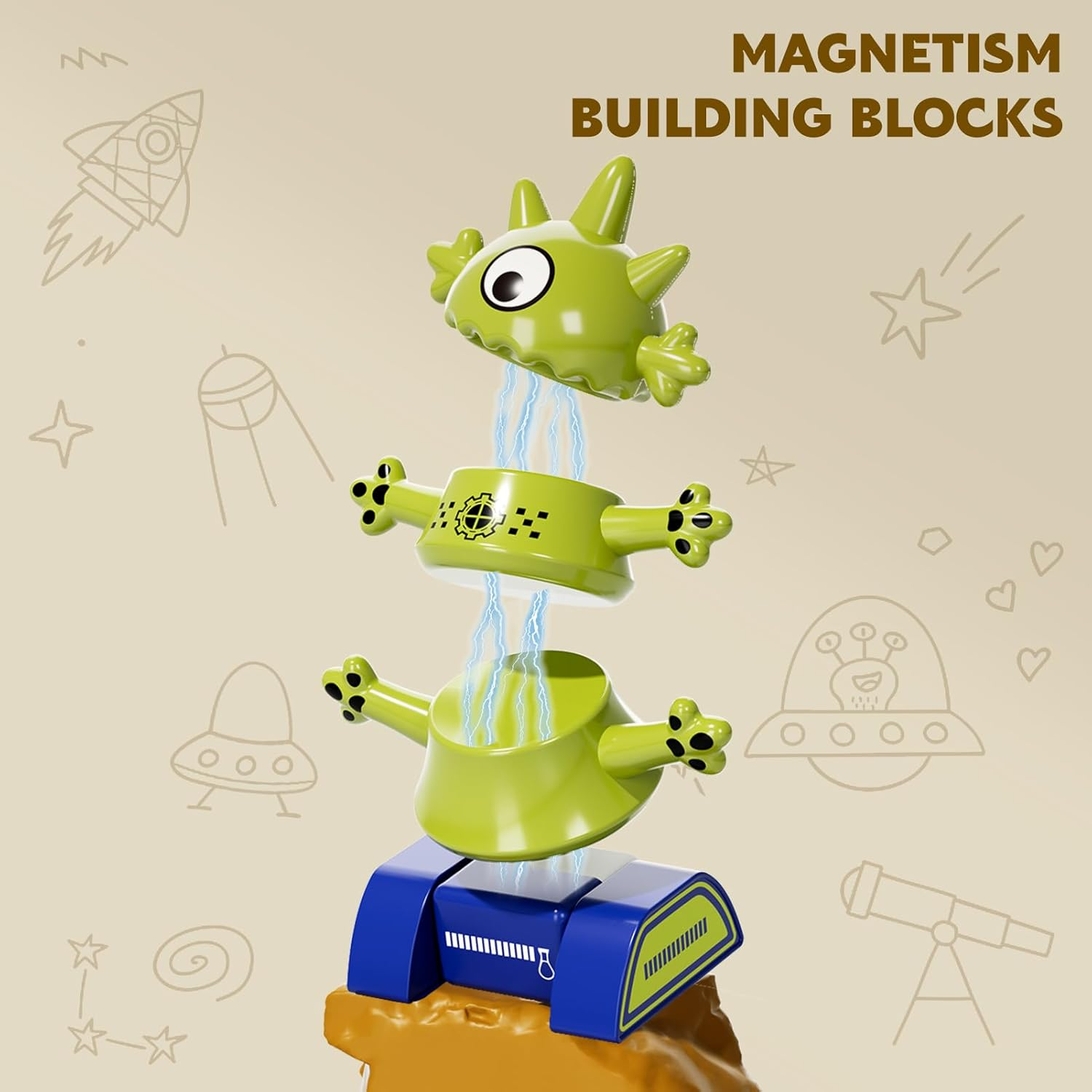 JUKUDAHU Magnet Robot Toy for Kids 3-5 Years Old - Magnetism Toys Stacking Blocks Playset with Storage Box, Educational Preschool Learning Toys for Boys Age 3-6, Christmas and Birthday Gifts image number 6