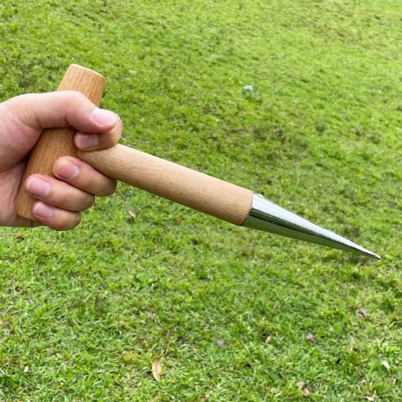 AIMALL 2PCS T-Type Dibber Tool &ndash; 11.02In Wooden Handle Planting and Fertilization Tool for Gardening, Seedling Transfer, and Soil Drilling image number 6