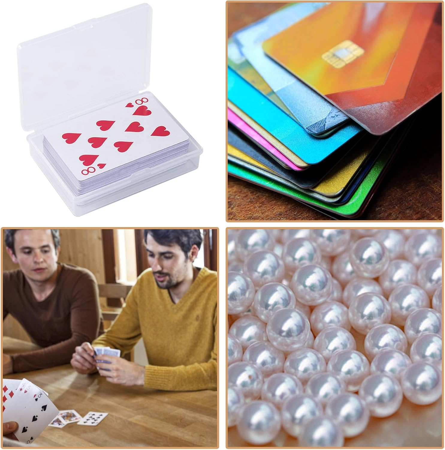 Playing Deck Cases, 8PCS Empty Box Holder Storage Case, Trading Card Organizer Snap Closed for Gaming Cards, Bank Business Card (Transparent)