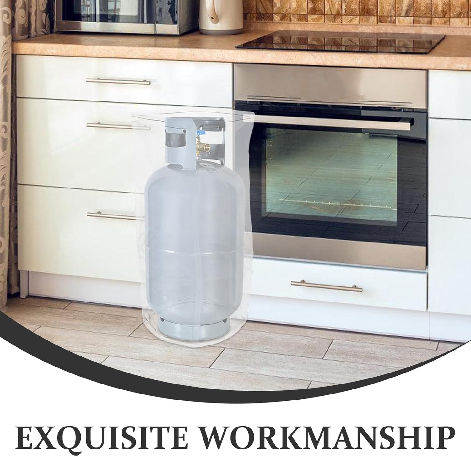 Totority Heavy Duty Gas Cylinder Protective Cover 10Kg PVC Gas Canister Dustproof Waterproof Tank Protector Zipper for Outdoor Camping RV Use