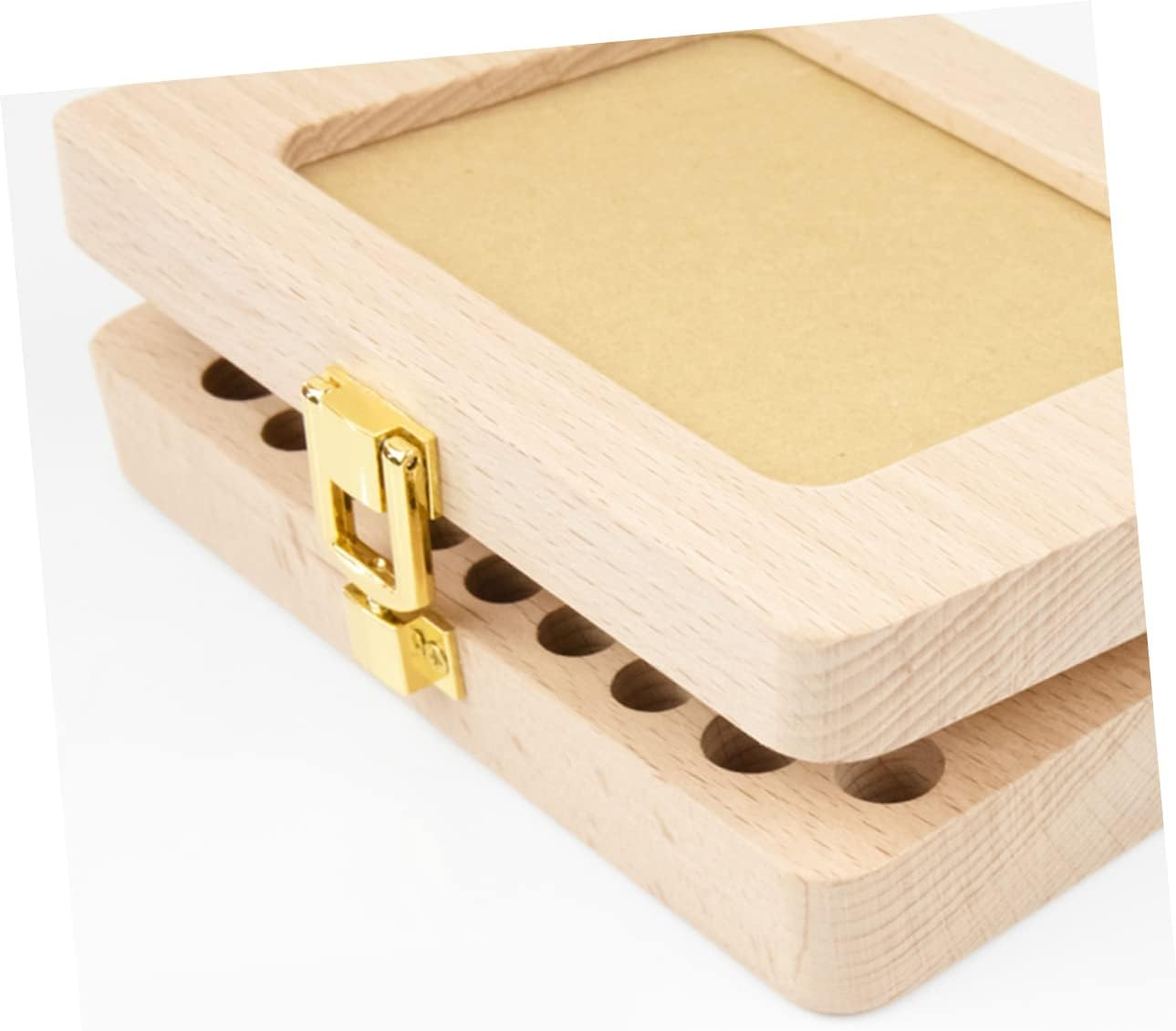 Wooden Teeth Box Keepsake Organizer Creative Deciduous Teeth Storage Container with Photo Frame for Boys and Preserves Childhood Memories with Japanese Stickers image number 3