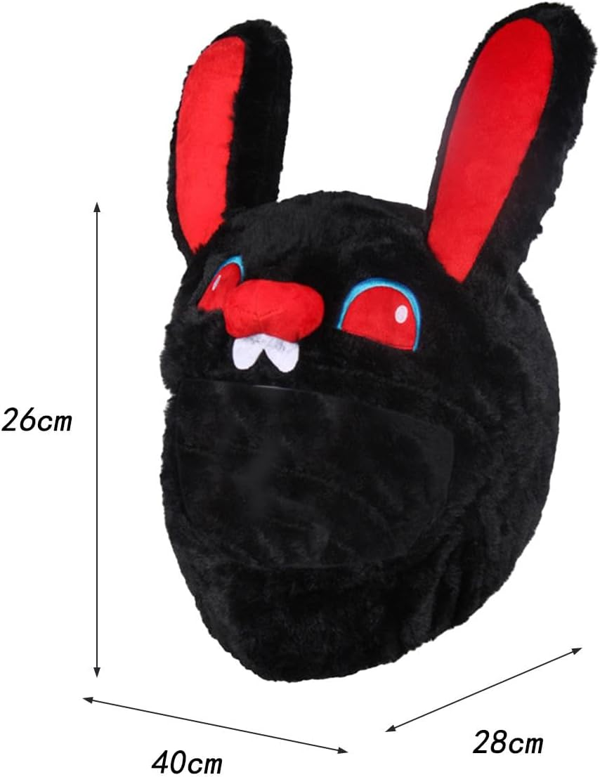 Magideal Helmet Cover Full Face Bunny Durable Decorative Gifts Soft Universal for Men Women Funny Helmet Cover Helmet Protective Cover image number 1