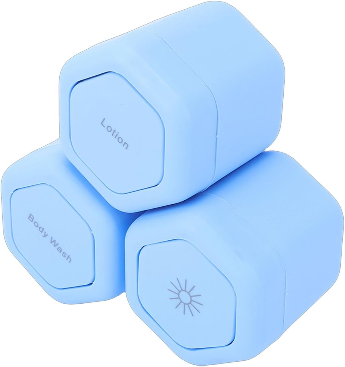 Pomya Magnetic Travel Toiletry Containers Secure Twist Lock Lids 3 Pcs Set for Lotion Shampoo Conditioner Cream for Travelers (White)