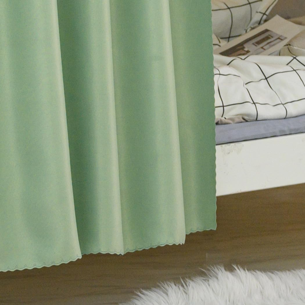 Teanea Heavy-Duty Blackout Bottom Bunk Bed Curtains Privacy Canopy Twin Size for Home Dorm, 1 Panel, Green image number 1