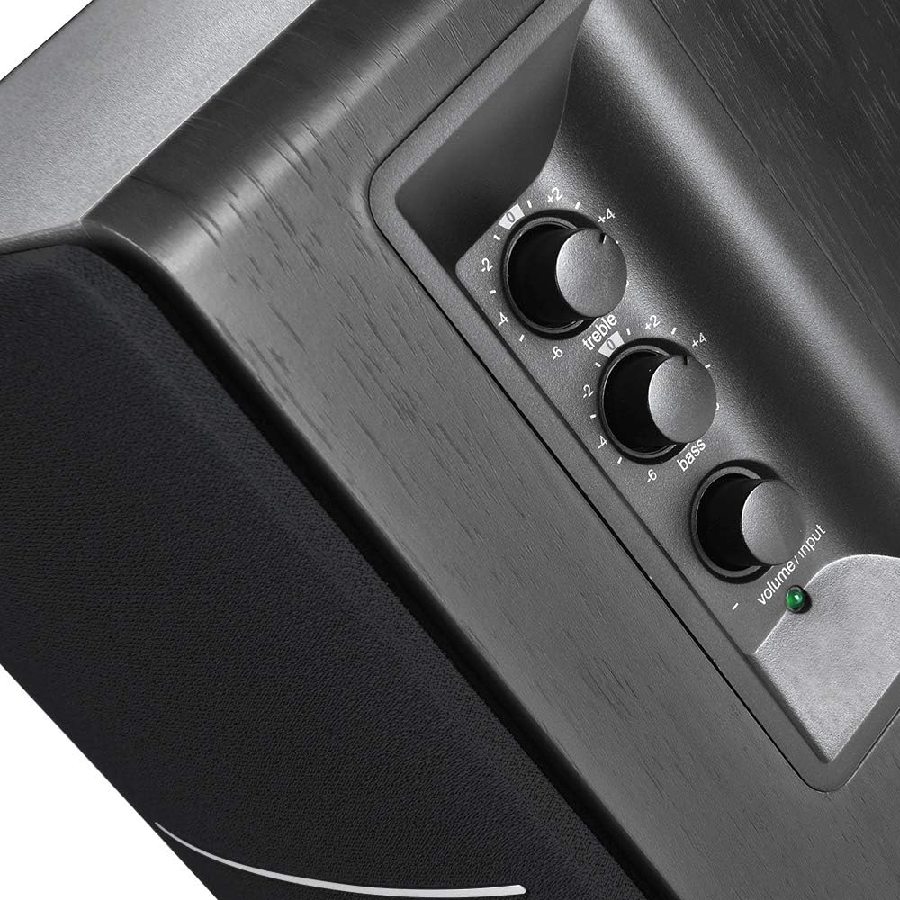 Edifier【Upgraded】 R1280Dbs Active Bluetooth Bookshelf Speakers - Optical Input - 2.0 Wireless Studio Monitor Speaker - 42W RMS with Subwoofer Line Out - Black - Brown image number 4