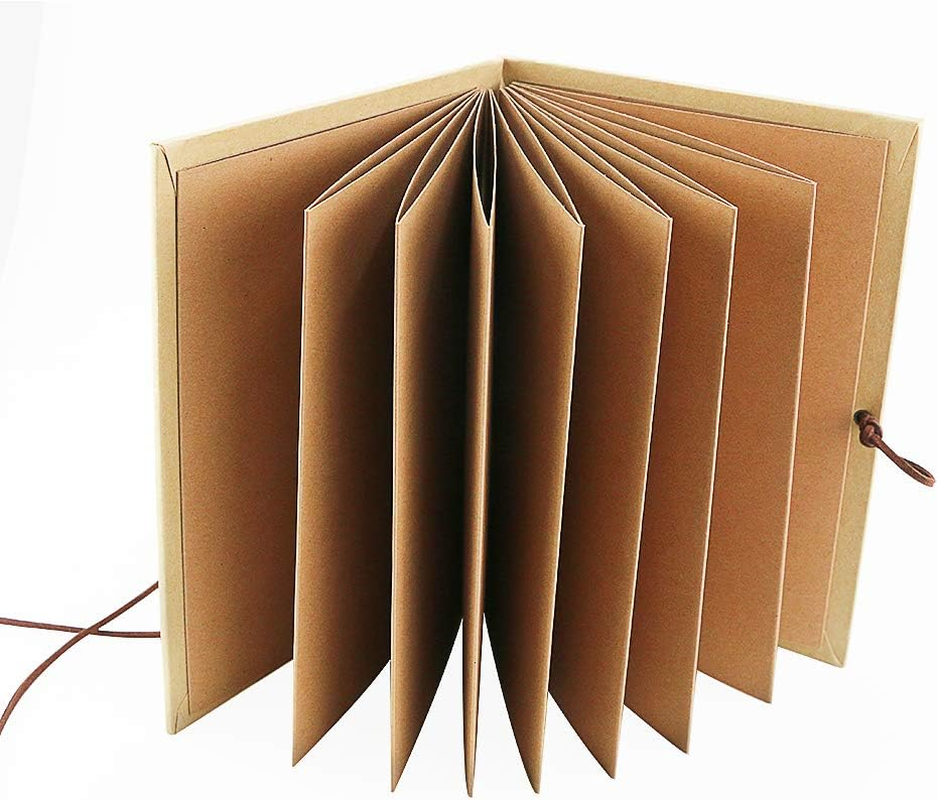 Twdrer 2 Pack Hardcover Photo Albums DIY Scrapbook Albums,Stretchable Folding Kraft Paper Photos Collection for Wedding Anniversary Valentines Day Student Graduation Gift(6" X 8") image number 5