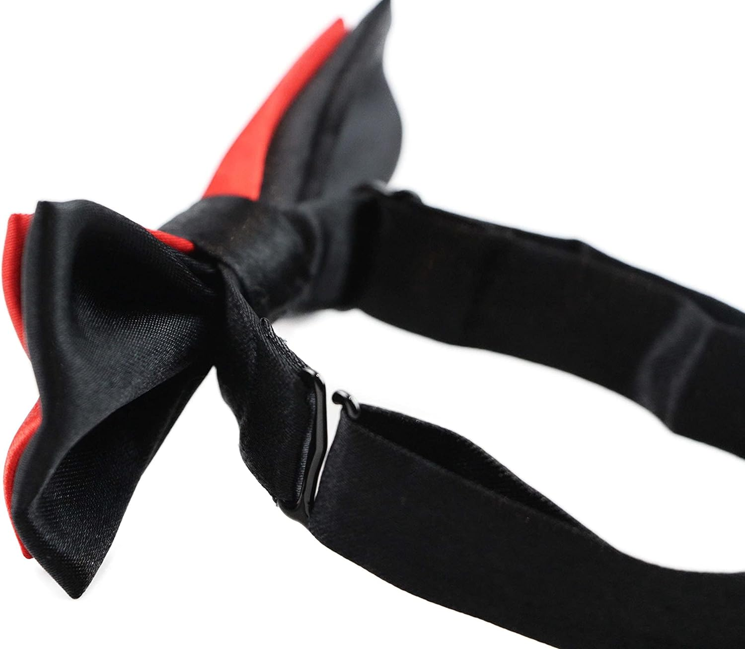 Boys Red Orange Two Tone Layer Bow Tie Black, Red Orange image number 2