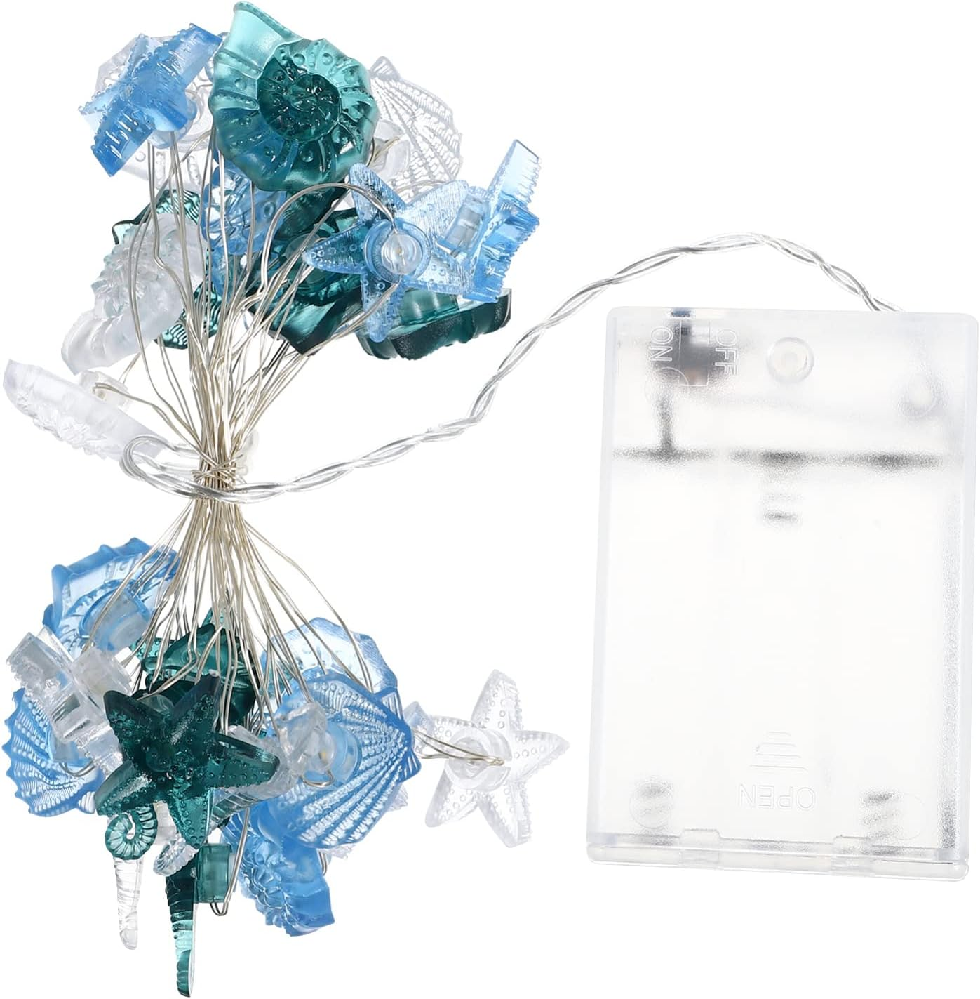 Abaodam Ocean Themed Fairy String Lights Nautical D&eacute;cor Sea Shells Seahorse Conch Cute Decorative Lights for Holiday Party image number 5