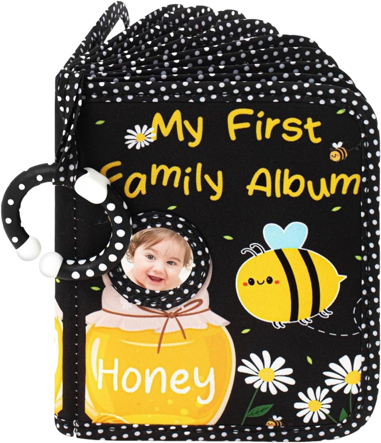 Baby Album, First Baby Album Photo Book, Hold 4X6 Pictures Soft Cloth Book with Safe Mirror, Mom Must Haves for Kids Toddler Family Memory Keepsake Wedding image number 3