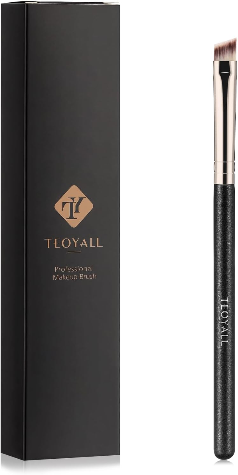 TEOYALL Flat Angled Eyeliner Brush, Soft Thin Slanted Synthetic Bristles Precision Eyebrow Brush for Brow Powder Gel Eye Liner image number 1