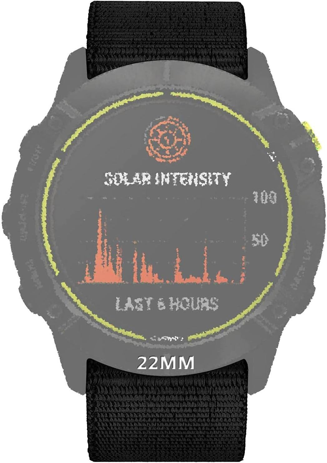 Abanen Hook and Loop Quick Dry Watch Band for Fenix 6/Fenix 5/ Fenix 7/EPIX 2, 22Mm Woven Nylon Ultralight Sport Wristband Strap for Garmin Epix Pro 47Mm,Instinct 2 Solar,Forerunner 955 image number 3