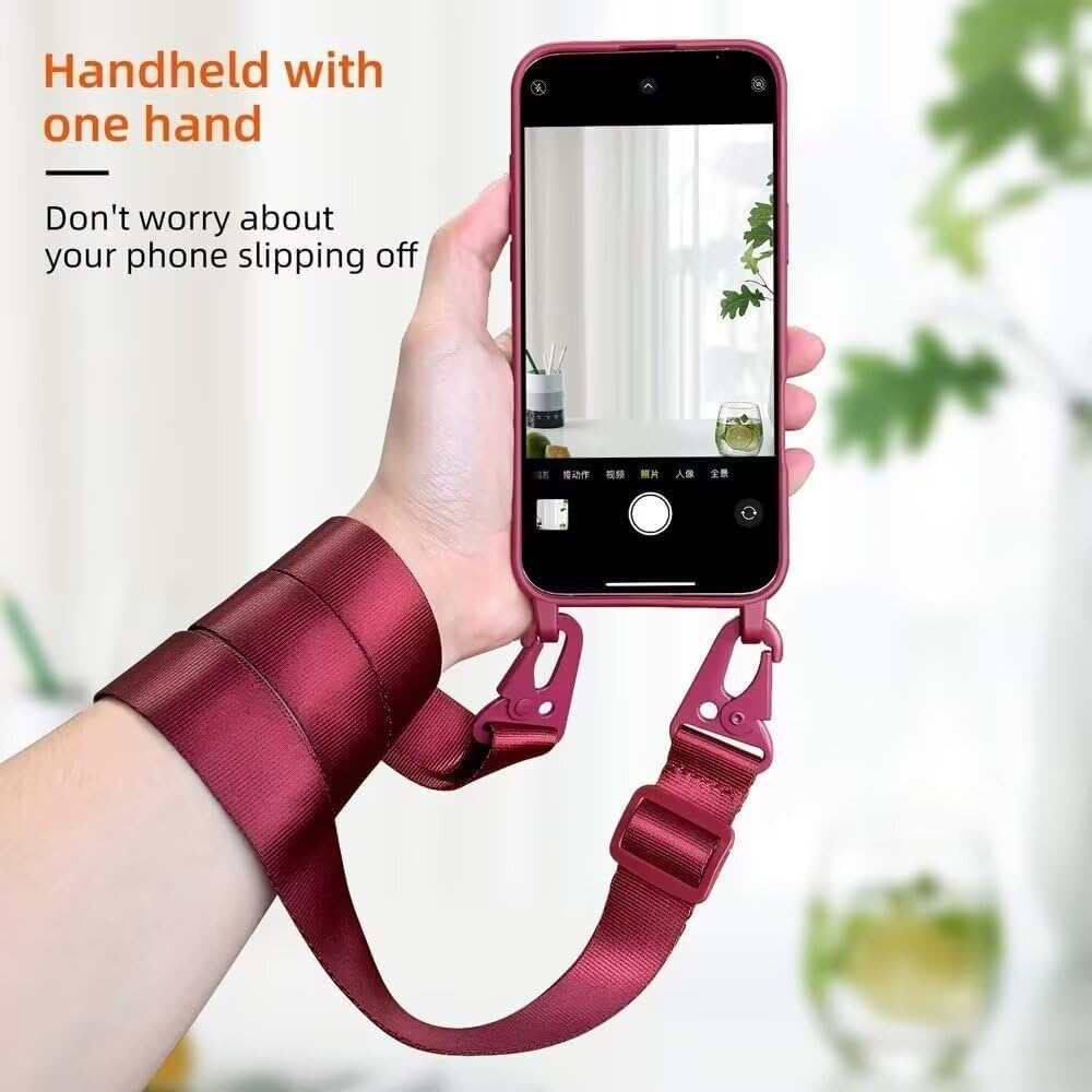 Mobile Phone Chain with Strap for Samsung Galaxy S25 FE Case, Lanyard (Removable) Mobile Phone Case with Adjustable Cord Removable Strap, Crossbody Protective Case for Hanging Cord, Black image number 5