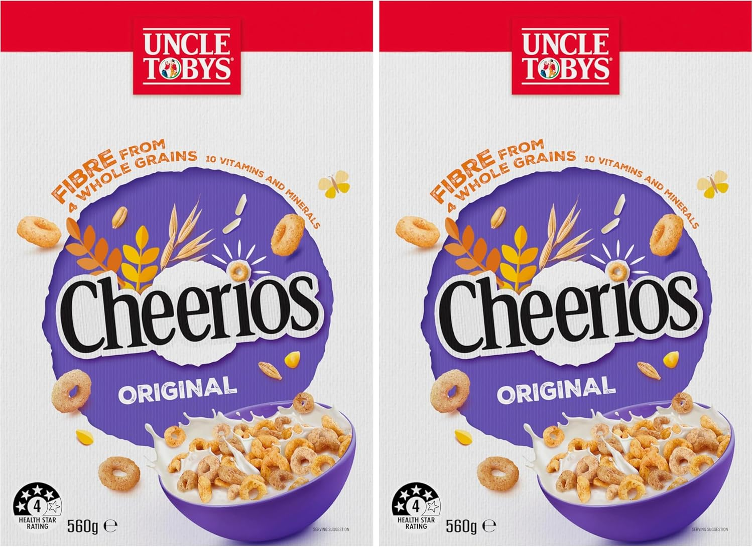 Uncle Tobys Cheerios Wholegrain Breakfast Cereal 560 G - 560 G (Pack Of 2)