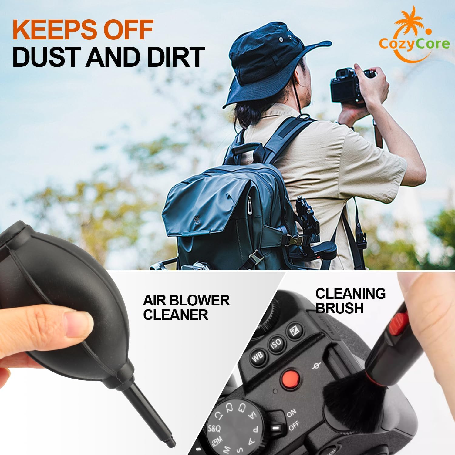 COZY CORE 6-In-1 Camera Cleaning Kit, Camera Lens Cleaner and Accessories, Includes Lens Cleaning Kit, Lens Cleaner, Lens Cleaning Pen, and Soft Brush image number 4