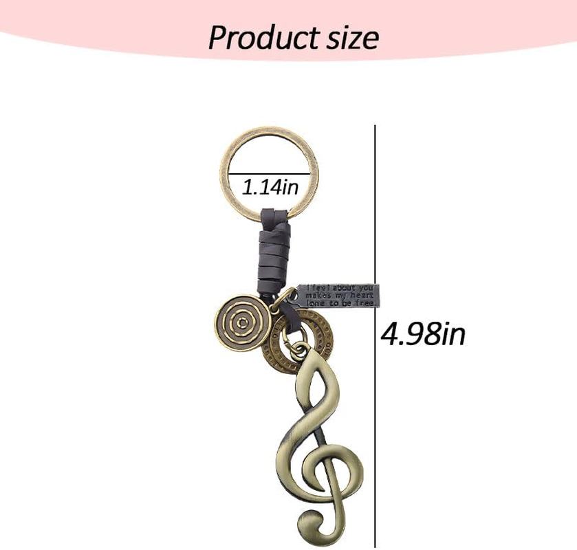 Vintage Music Keychain Gifts for Music Lover Musicians Gifts for Women Men Best Friend Birthday Gifts for Singer Music Student Graduation Gifts for Teacher Him Her Music Knot Charm for Bag Backpack image number 5