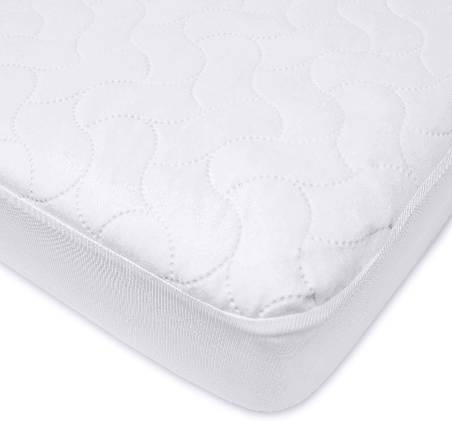 American Baby Company Waterproof Fitted Crib and Toddler Protective Mattress Pad Cover, White, for Boys and Girls