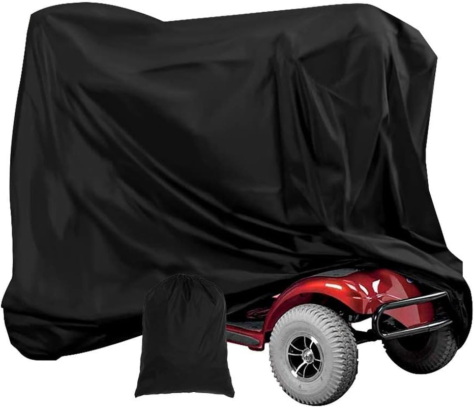 Heavy Duty Mobility Scooter Covers with Storage Bag, Waterproof 190D Oxford Motorbike Protect Cover Anti-Uv Non-Slip Electric Chair Covers Easy to Clean (190X71X117Cm)