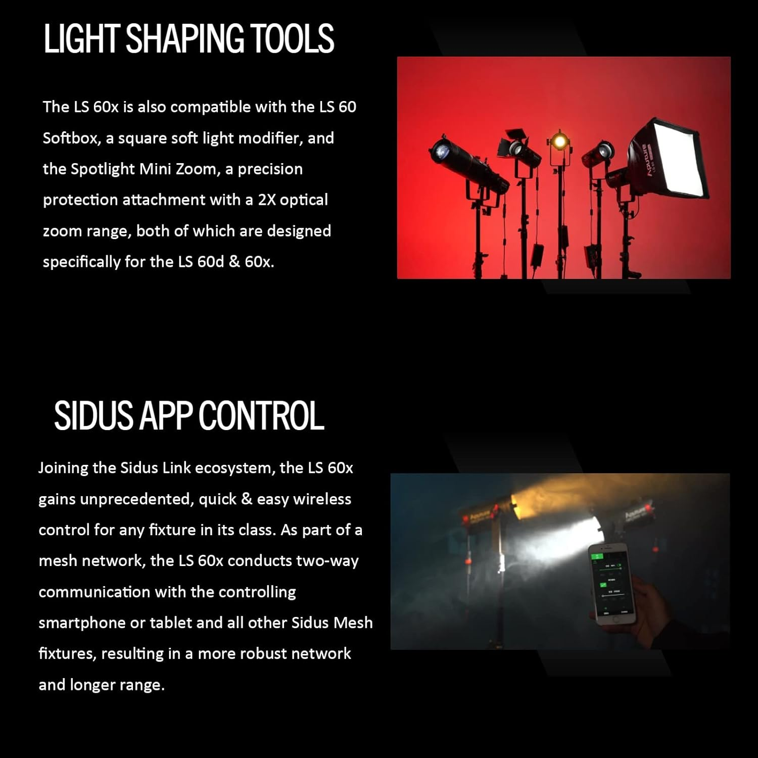 Aputure LS 60X LED Video Light,60W Bi-Color 2700~6500K Support App Control,Built-In Lighting Fx,Adjustable Bowens Mount Light for Photography,Outdoor Shooting image number 1