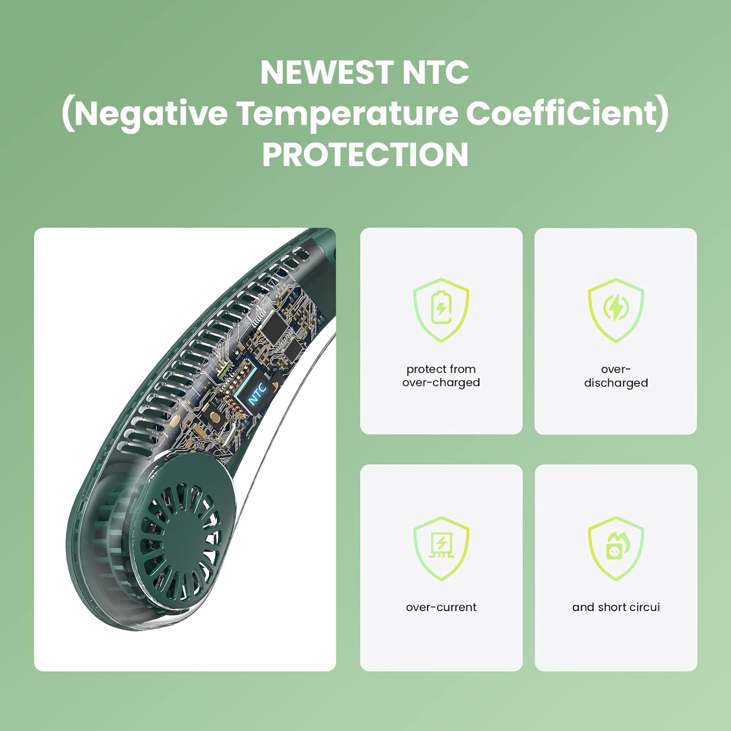 Portable Neck Fan with Extra Back Motor, Hands-Free Bladeless Air Conditioner, 4000 Mah Battery Powered Wearable Personal Fan, Leafless, Rechargeable, Quiet, USB Operated Fans,3 Speeds, Soft Silicone&hellip; image number 1