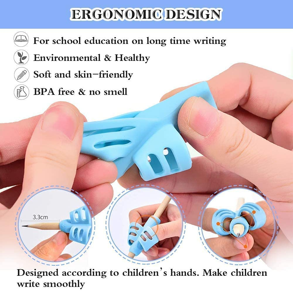T Tersely 4 Pack for Pencil Grips Kids Handwriting, Ergonomic for Pencil Grips Preschoolers Toddlers Boys Girls, Hollow Ventilation Pen Grip for Lefties or Righties, 4 Colors image number 1