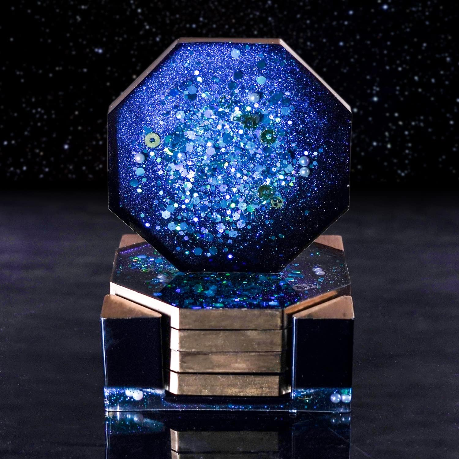 LET'S RESIN 18 Pcs Coaster Resin Molds Silicone, Coaster Molds with round Square Octagon Shape Holder Molds for Epoxy Resin, DIY Art Craft Cup Mats